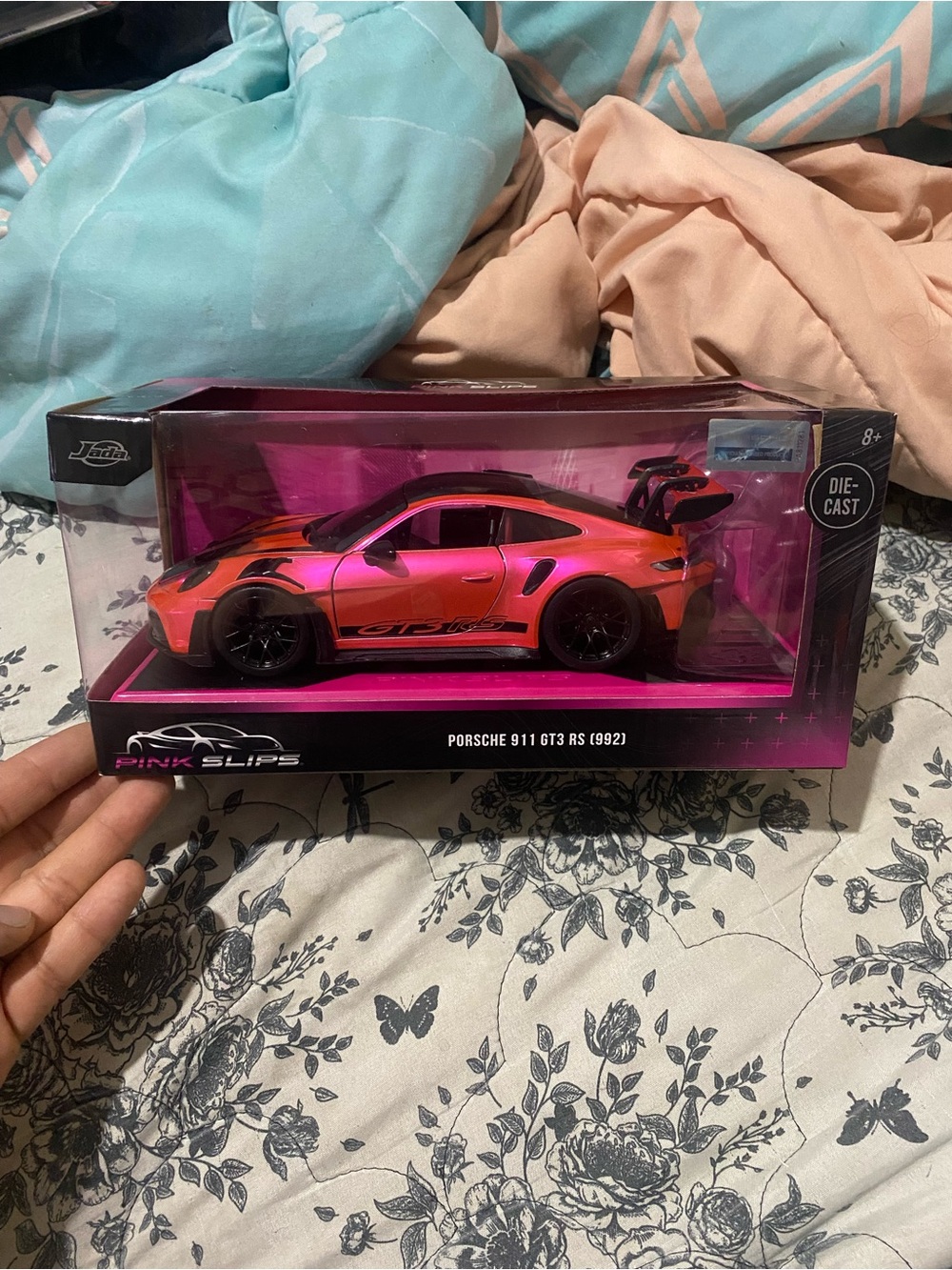 Pink Slips Die-Cast Porsche 911 GT3 RS Toy Car - Pink/black CHASE